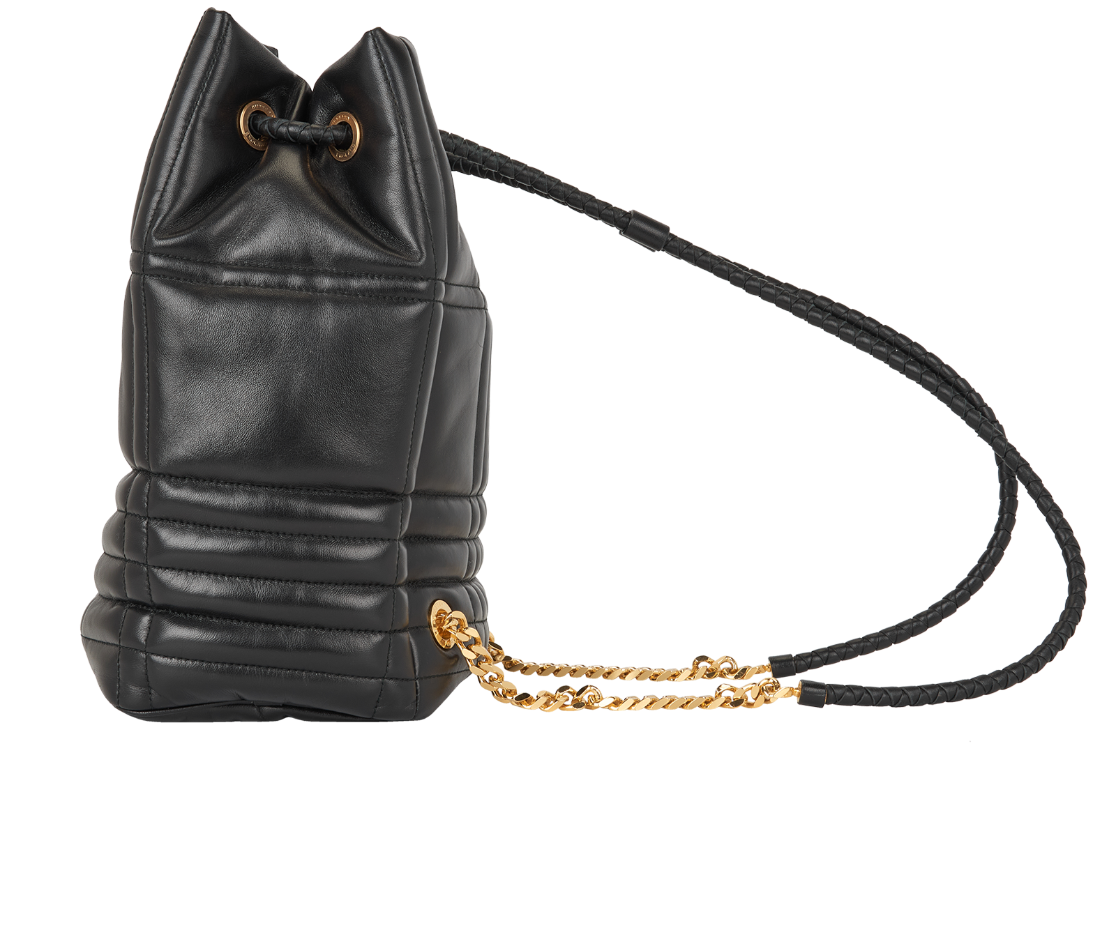 Medium Lola Quilted Backpack, &pound;350, Handbags, Black, Leather, Bottom view